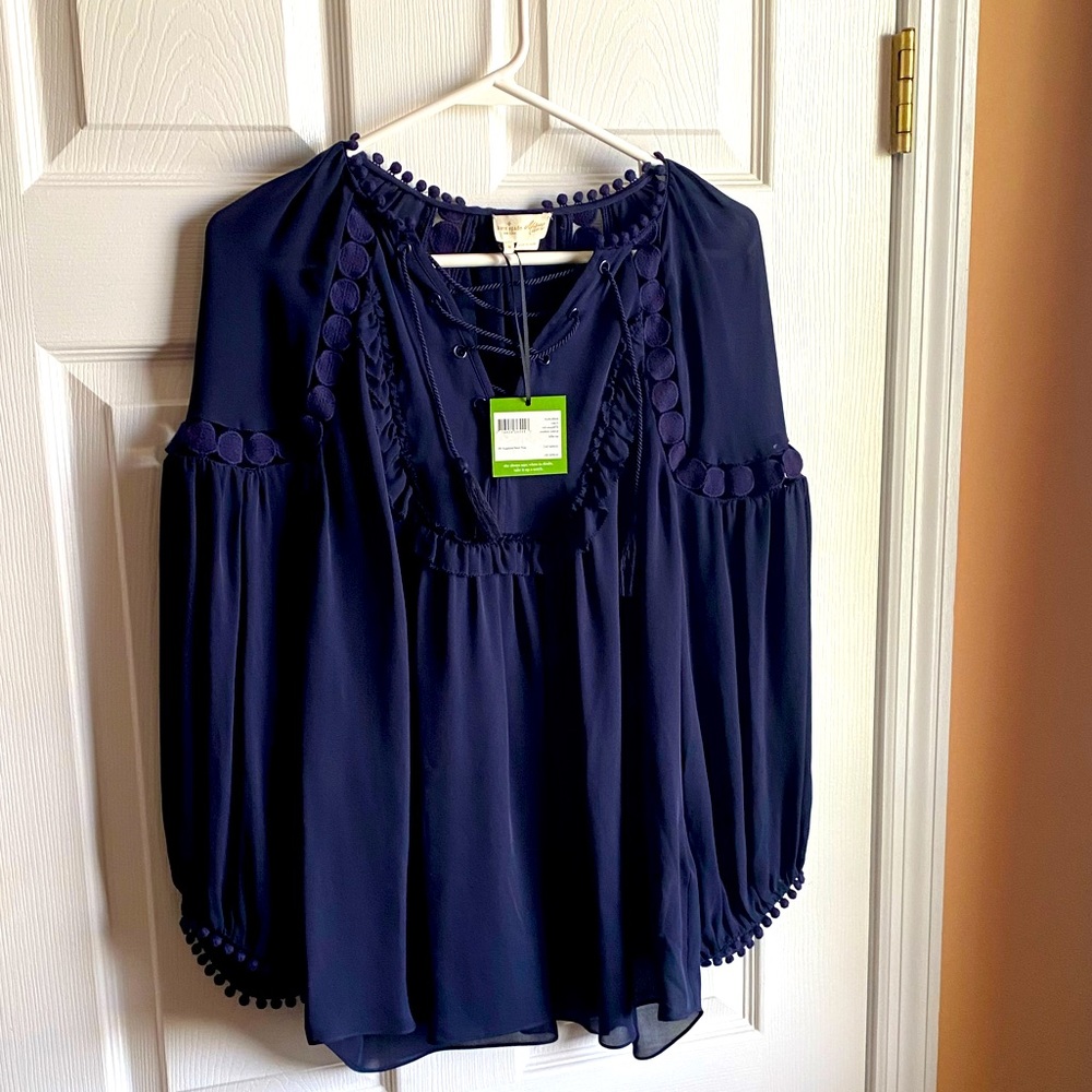 NWT Kate Spade Madison Avenue Collection ‘Billie top’ in rich navy.